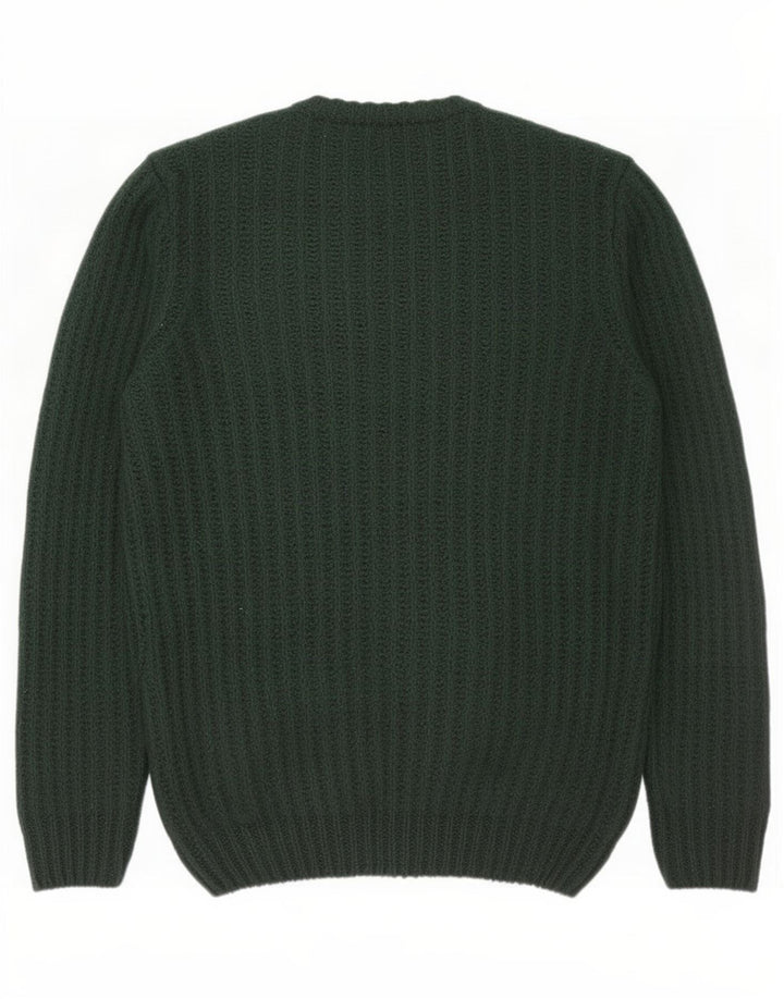 Maglione girocollo da uomo Zara in acrilico verde medio