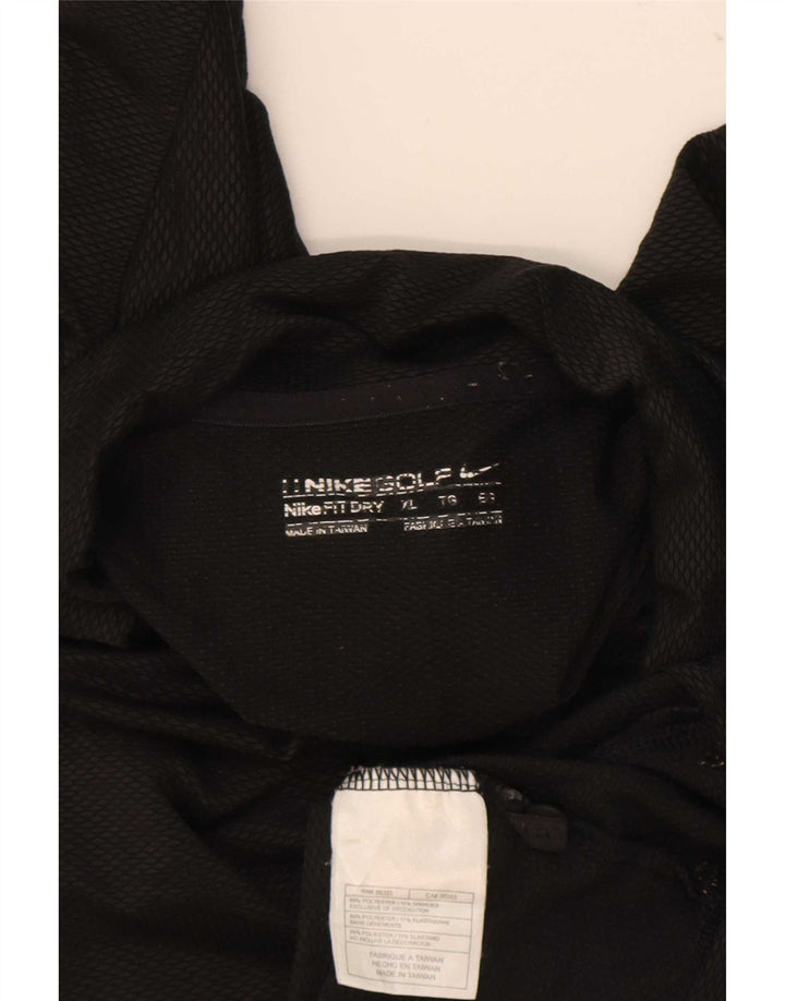 Polo da golf da uomo Nike XL nera in poliestere