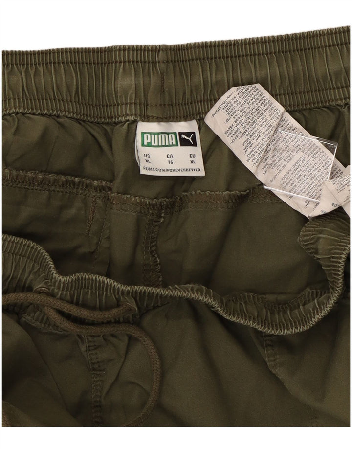 Pantaloni cargo da jogging PUMA da uomo XL W38 L28 cotone kaki