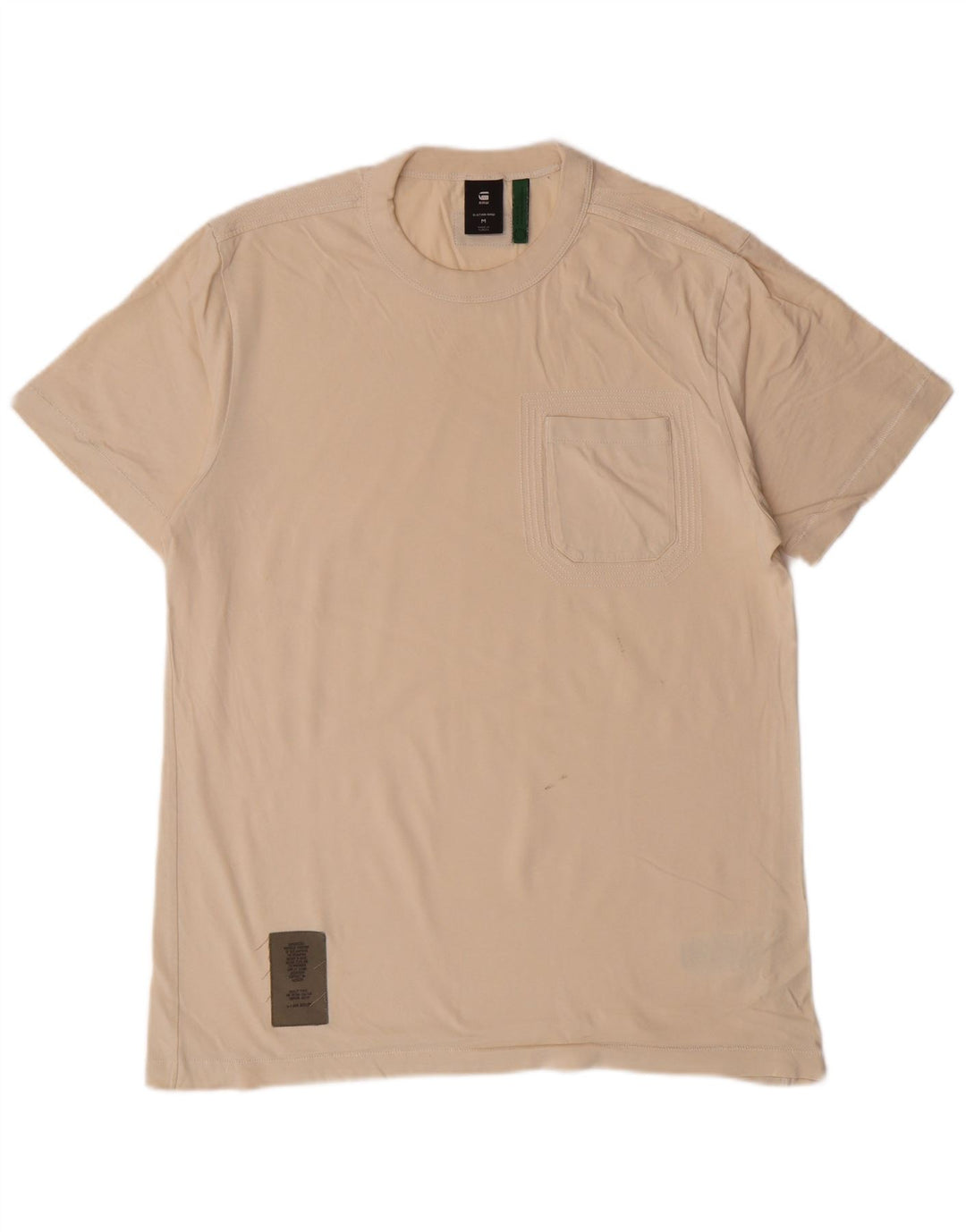 T-shirt da uomo G-STAR Top in cotone bianco sporco medio