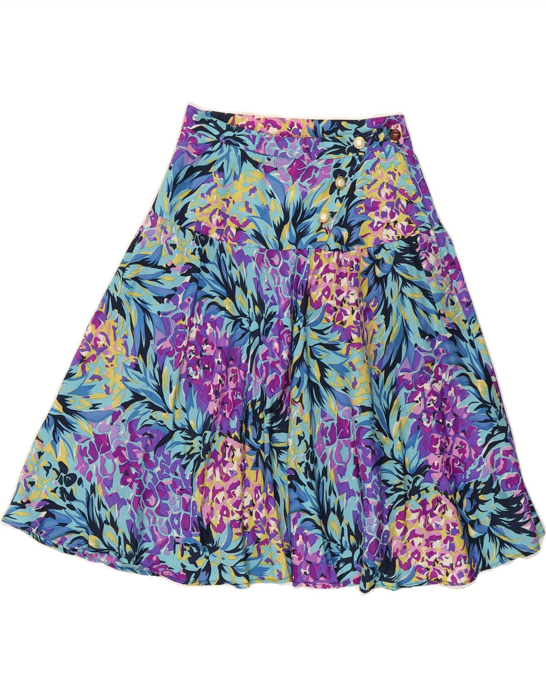 VINTAGE Womens Flared Skirt IT 44 Medium W26  Multicoloured Floral Vintage Vintage and Second-Hand Vintage from Messina Hembry 