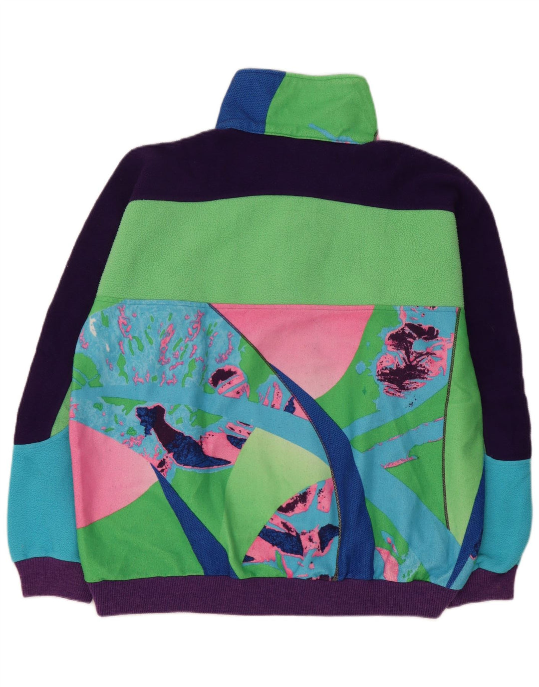 Maglione in pile da uomo Colmar con bottoni e collo XL blu a blocchi di colore