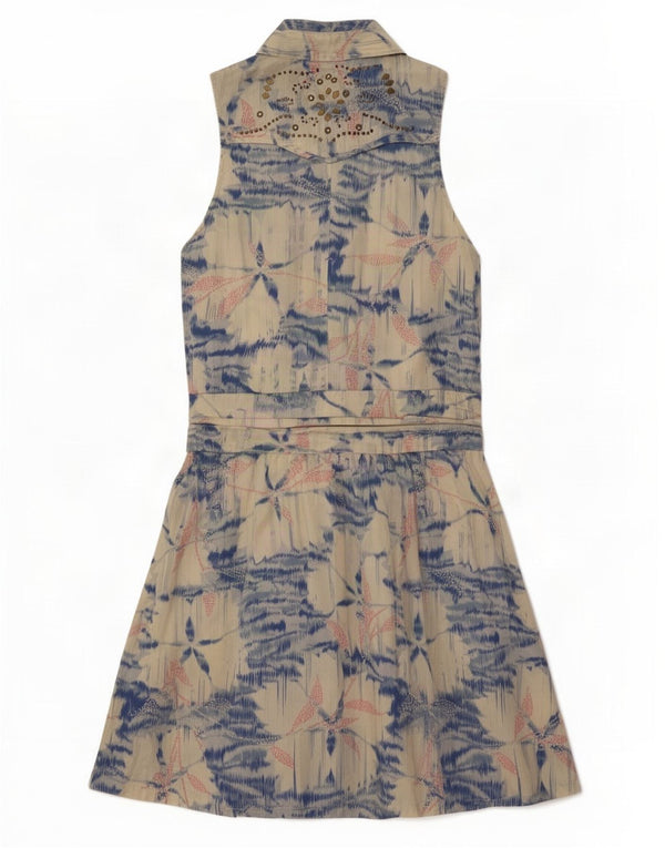 PEPE Jeans Abito da donna senza maniche a trapezio UK 12 Cotone floreale blu medio
