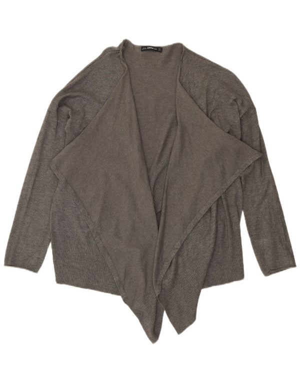 Maglione cardigan aperto asimmetrico oversize da donna Zara UK 10 piccolo grigio