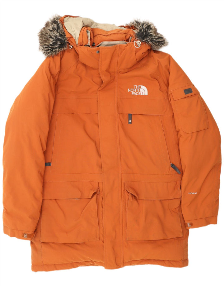 Giacca parka con cappuccio da uomo The North Face UK 38 nylon arancione medio