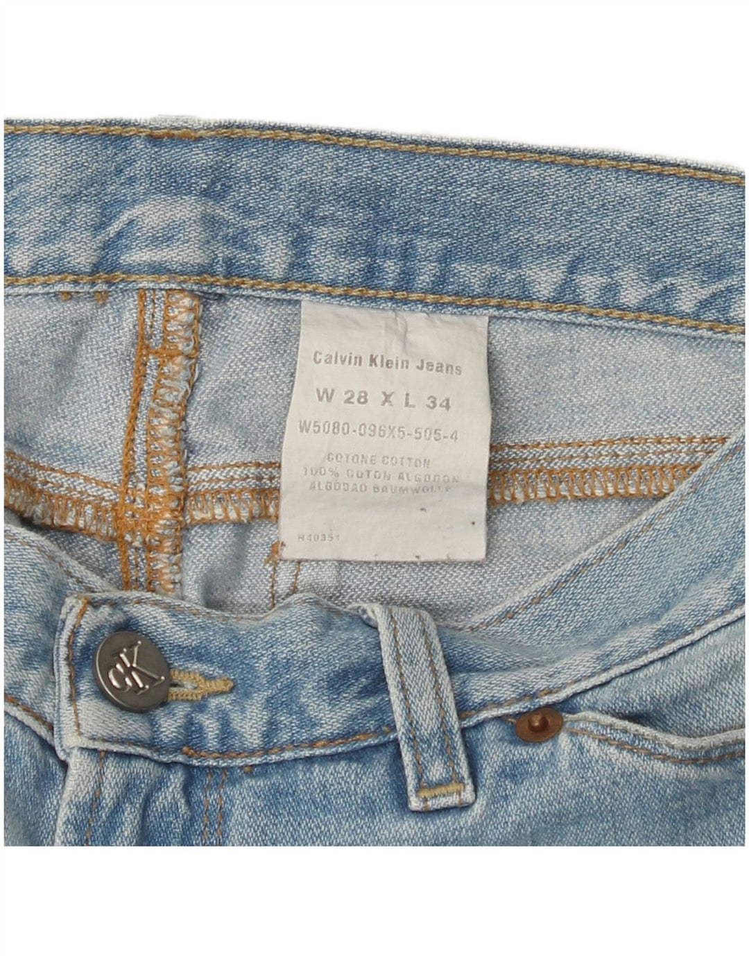 CALVIN KLEIN Jeans Bootcut da Donna W28 L30 Cotone Blu