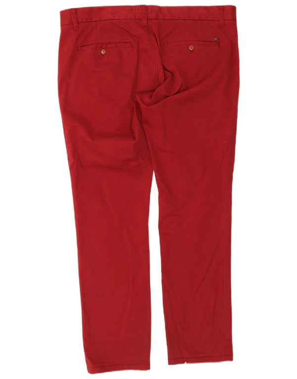 Pantaloni chino slim da uomo Tommy Hilfiger W38 L30 cotone rosso
