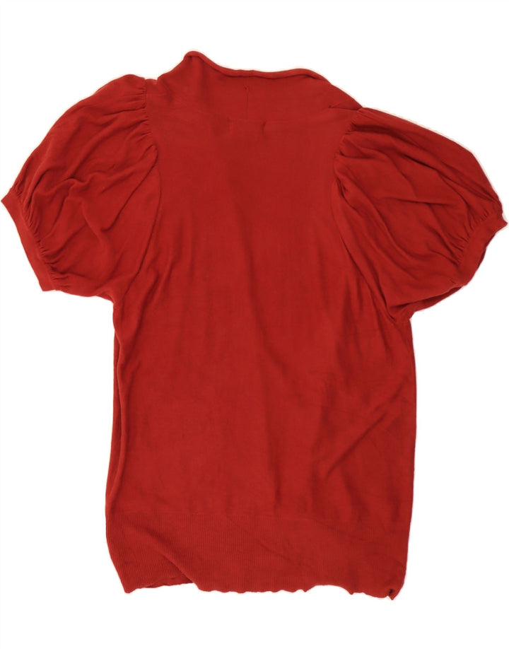 MOSSIMO Womens Short Sleeve Cardigan Sweater UK 16 Large Red Cotton Vintage Mossimo and Second-Hand Mossimo from Messina Hembry 