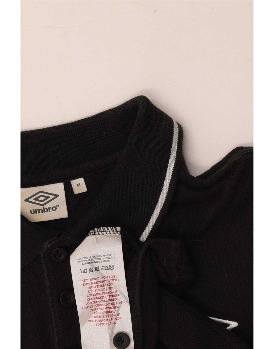 Polo Umbro da uomo in cotone nero medio