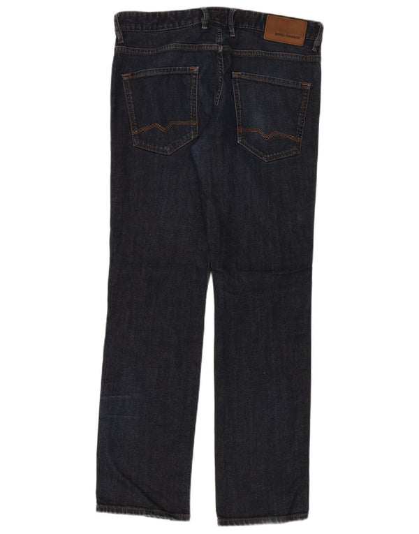 Jeans dritti da uomo Hugo Boss W33 L32 cotone blu navy
