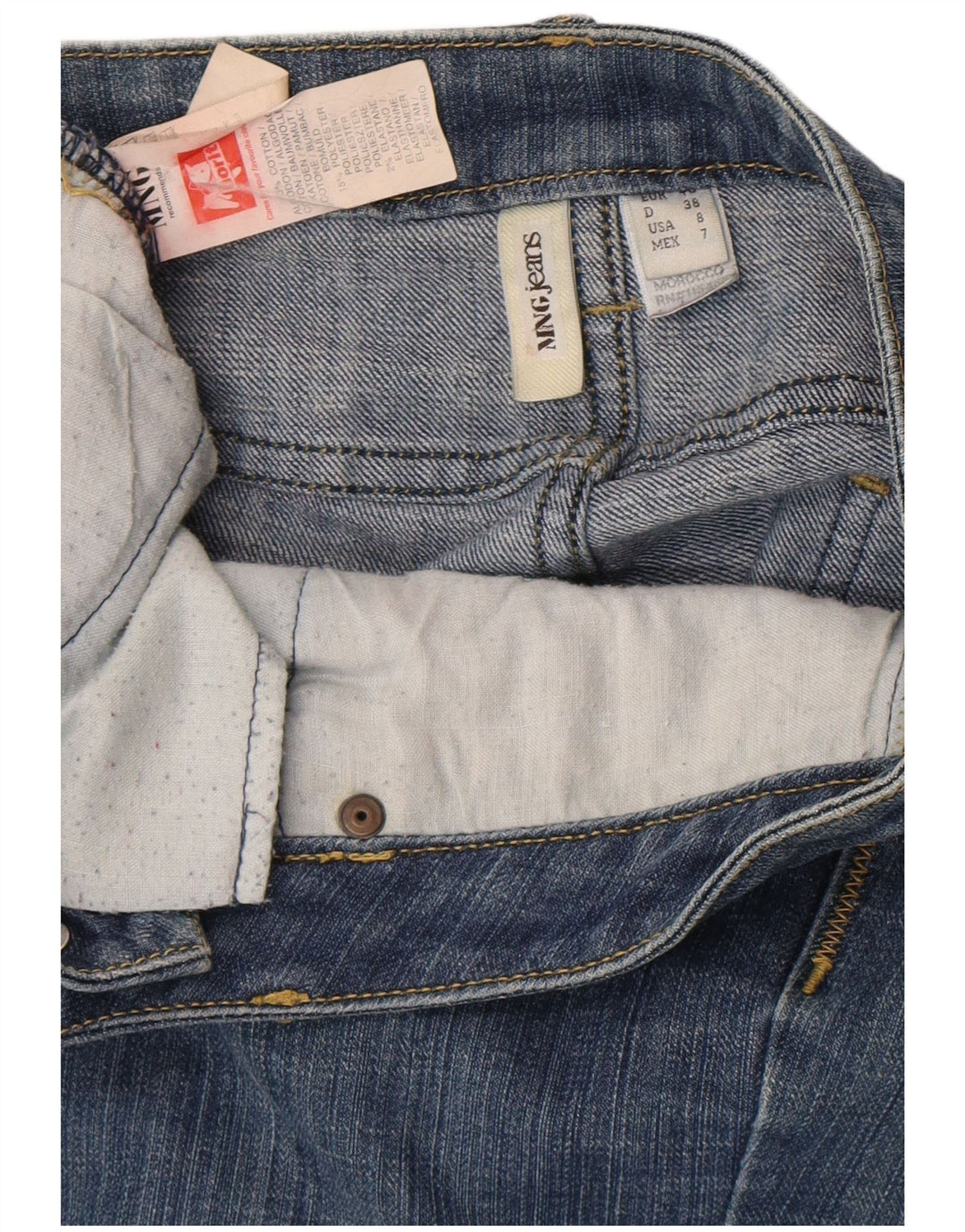 Gonna in denim con grafica asimmetrica da donna Mango EU 40 medio W30 cotone blu