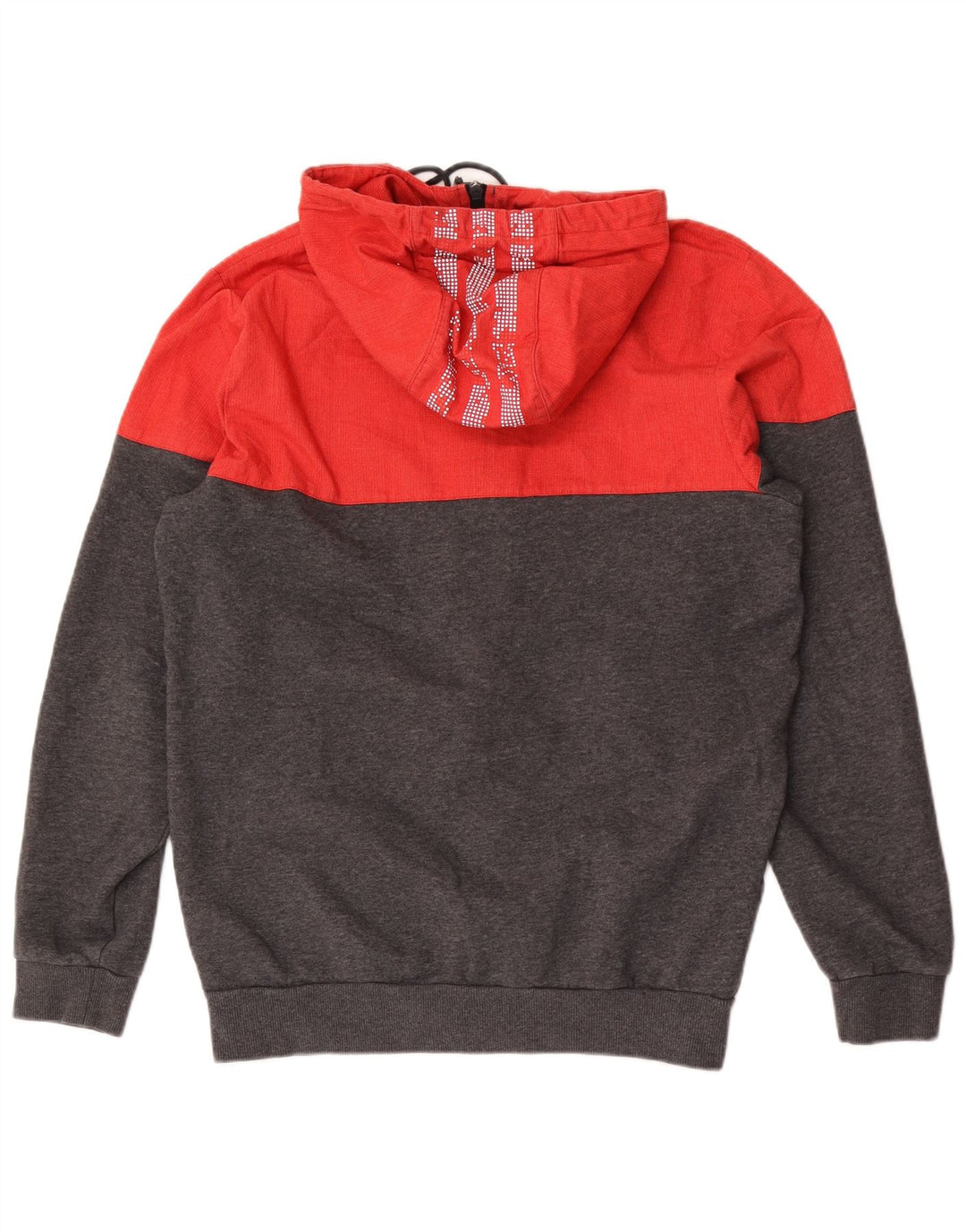 Maglione con cappuccio e zip da uomo Adidas in cotone color block grigio medio