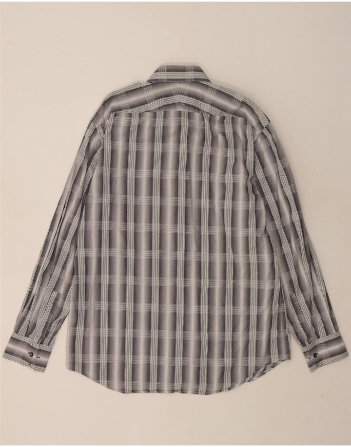 Camicia da uomo Paul Smith taglia 42 16 1/2 grande cotone a quadri grigio