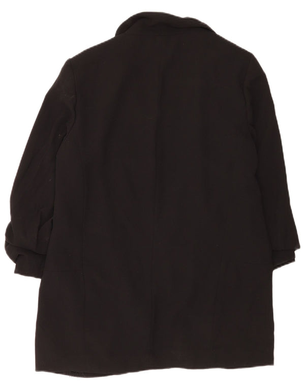 Giacca blazer aperta da donna con maniche a 3/4 Zara UK 14 poliestere nero medio