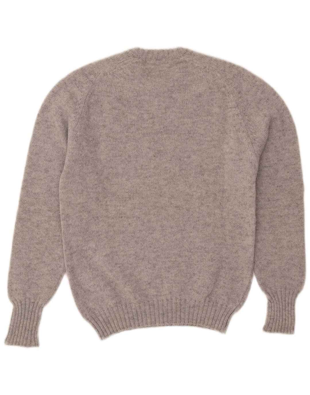 Maglione vintage da uomo girocollo in lana grigio medio