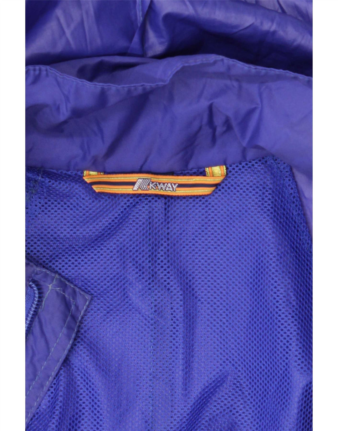 Giacca antipioggia da uomo con cappuccio K-Way UK 42 XL Blu Poliammide