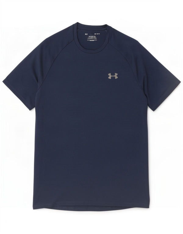 T-shirt da uomo Under Armour Top medio in poliestere blu navy