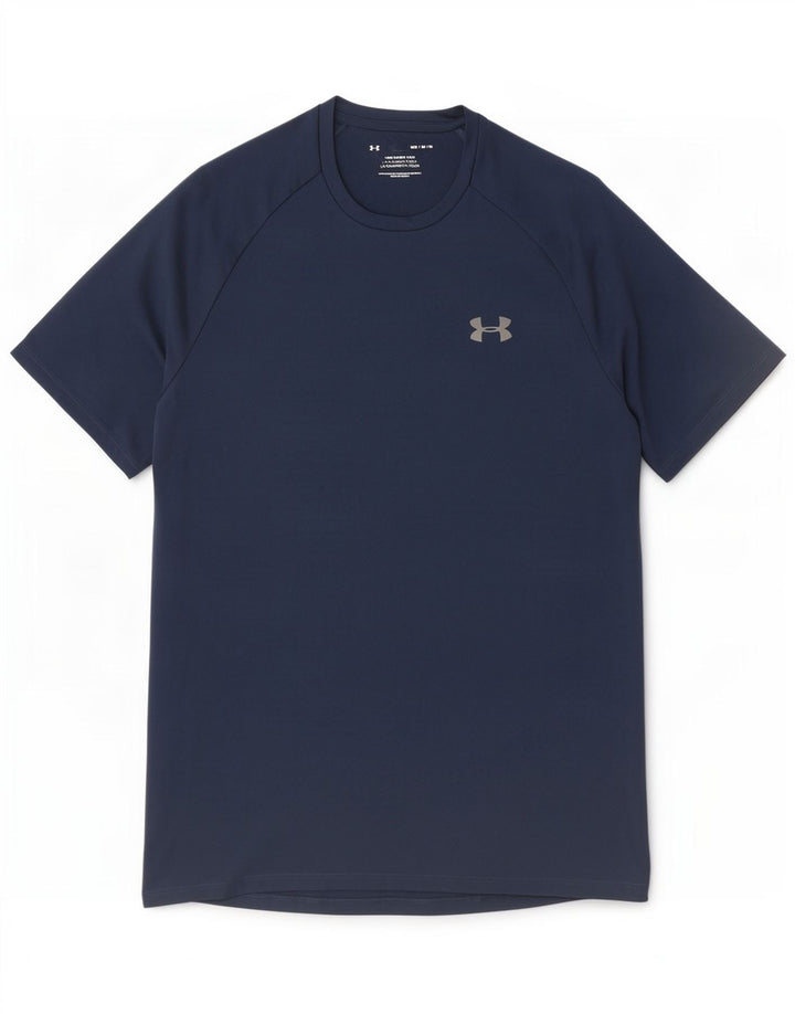 T-shirt da uomo Under Armour Top medio in poliestere blu navy