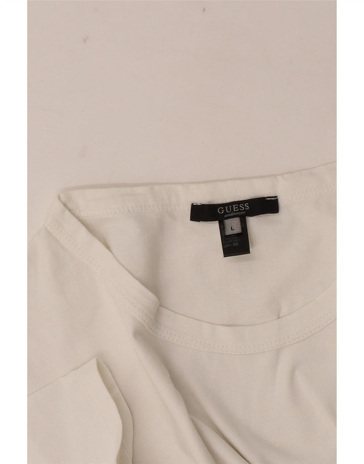Guess T-shirt grafica da uomo grande in cotone bianco