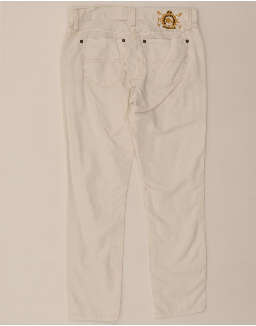 RALPH LAUREN Womens Slim Jeans W27 L26 White Cotton Vintage Ralph Lauren and Second-Hand Ralph Lauren from Messina Hembry 