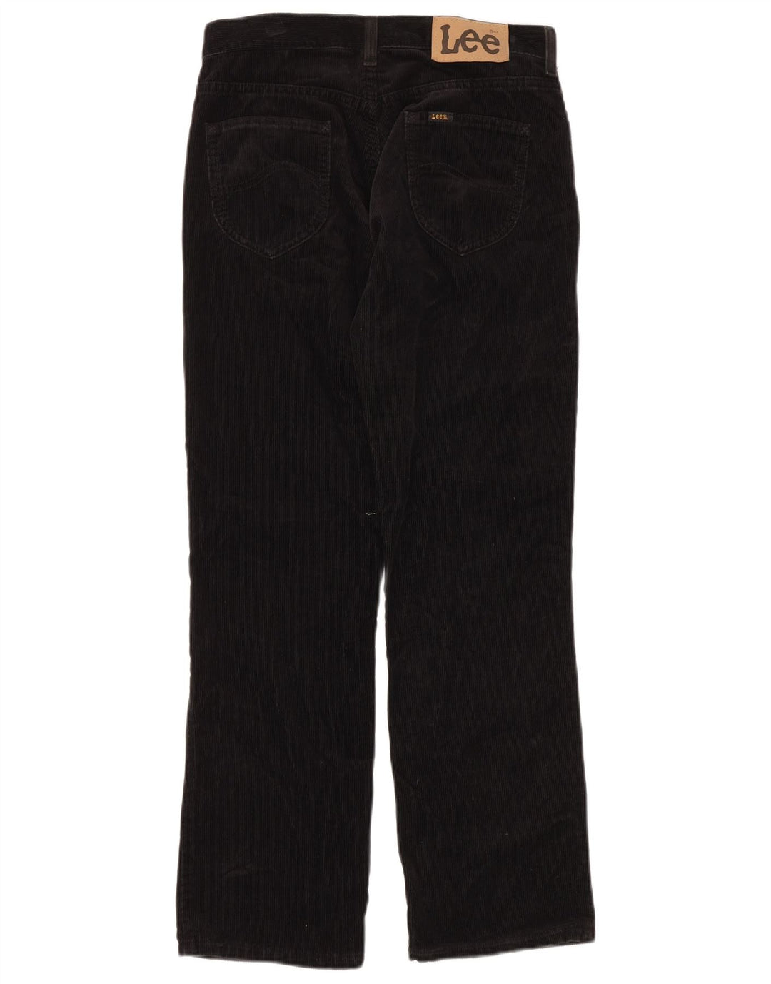 Pantaloni dritti in velluto a coste a vita alta da donna LEE US 12 Large W29 L30 neri