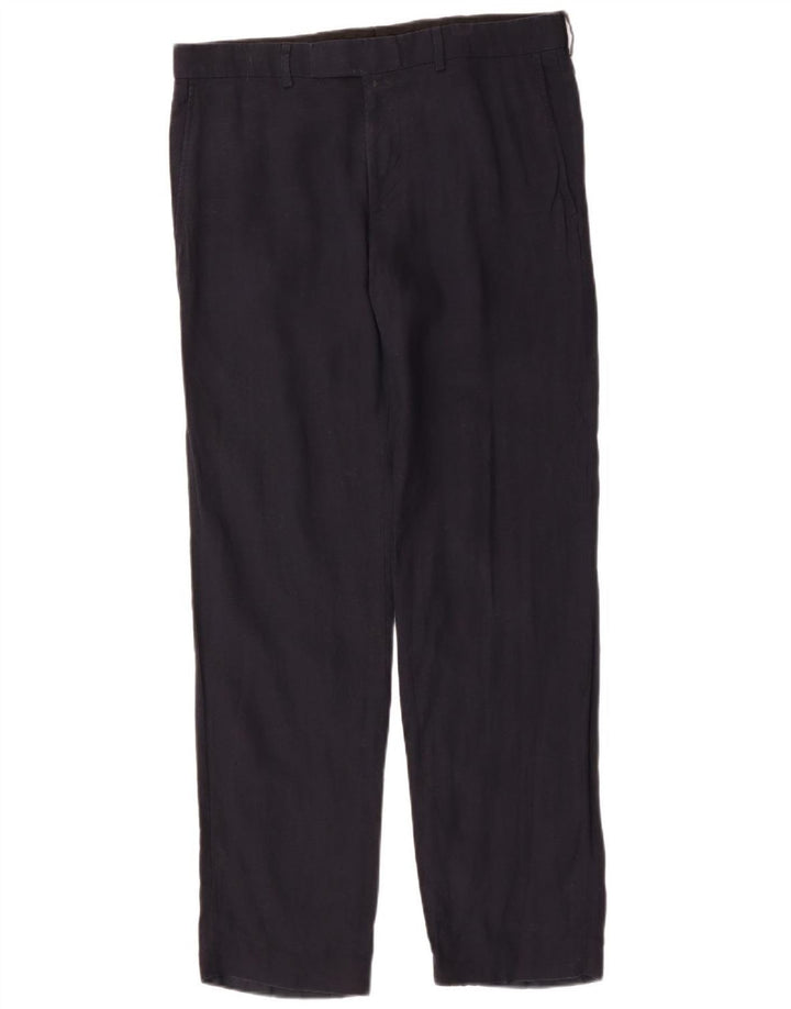 Pantaloni chino dritti da uomo HUGO BOSS IT 48 medio W34 L32 blu navy