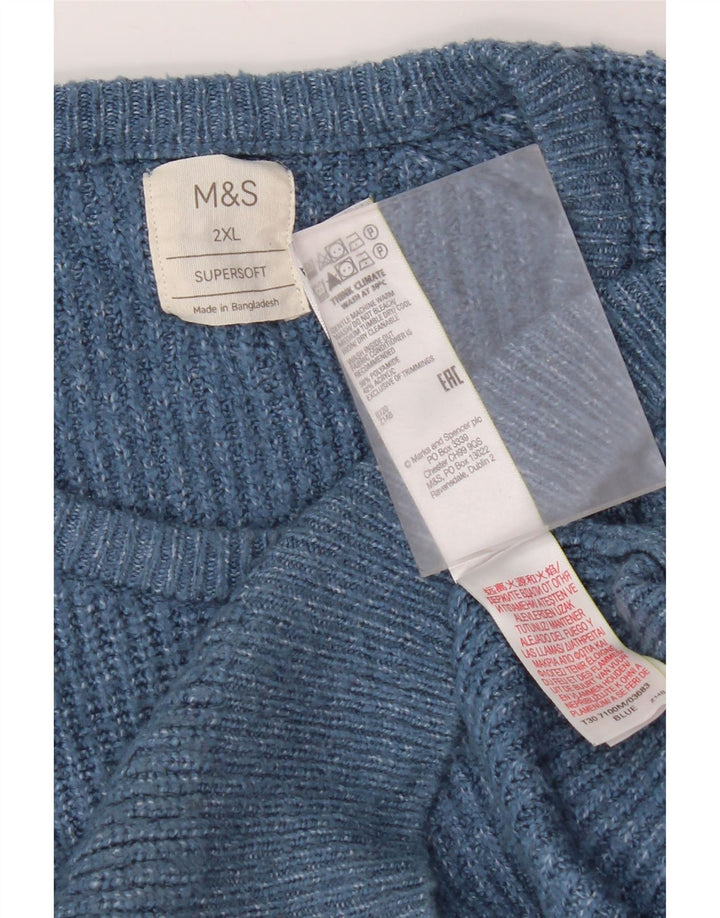 Maglione maglione girocollo da uomo Marks & Spencer 2XL blu poliammide