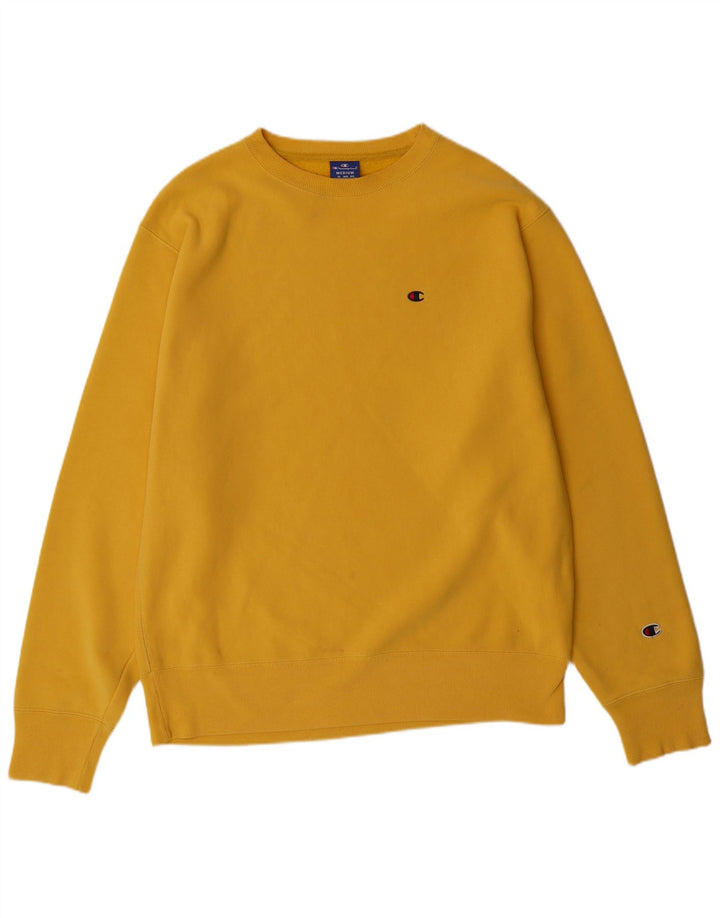 CHAMPION Mens Sweatshirt Jumper Medium Yellow Cotton