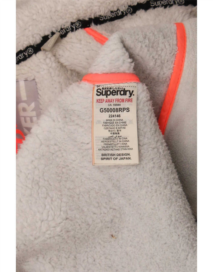 Giacca a vento da donna con cappuccio Superdry UK 16 grande poliestere grigio