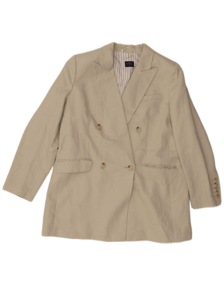 Giacca blazer doppiopetto da donna Marks & Spencer UK 16 grande beige