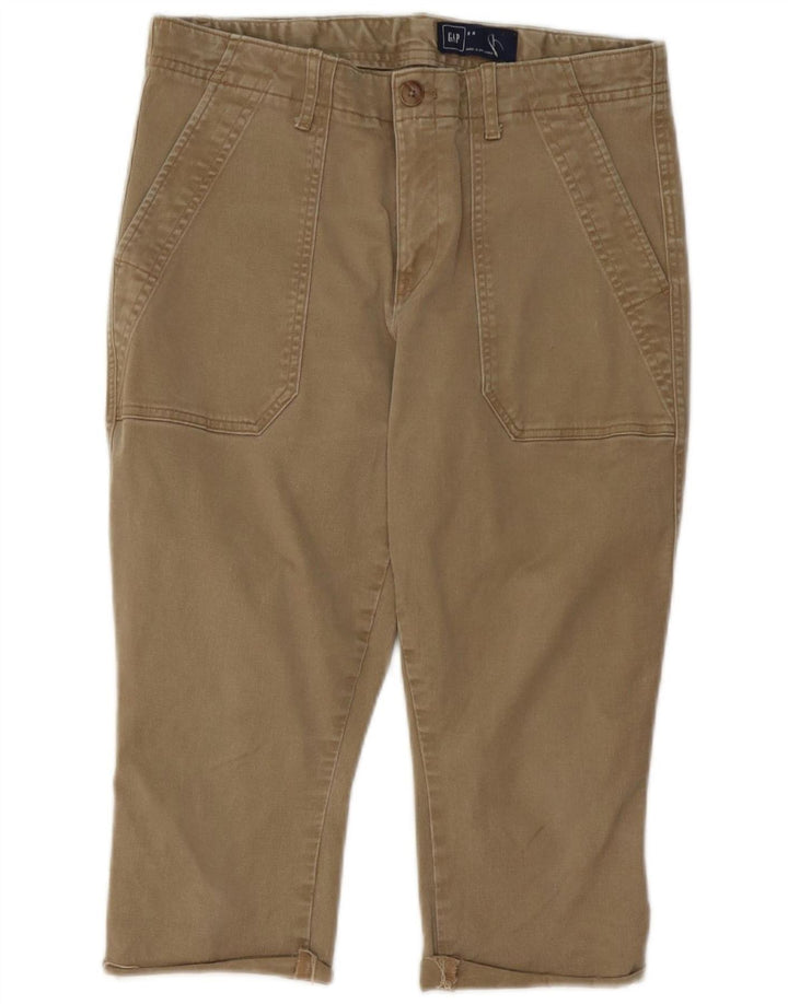 Pantaloni Capri da donna Gap US 8 medi W30 L17 cotone kaki