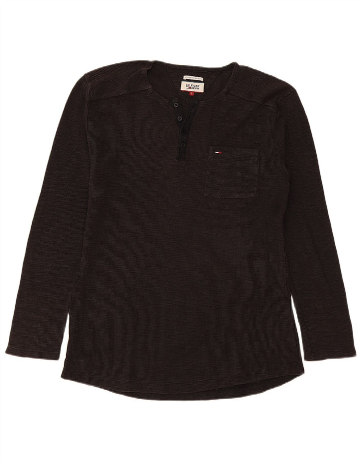 Tommy Hilfiger Uomo Top Manica Lunga Grande Grigio