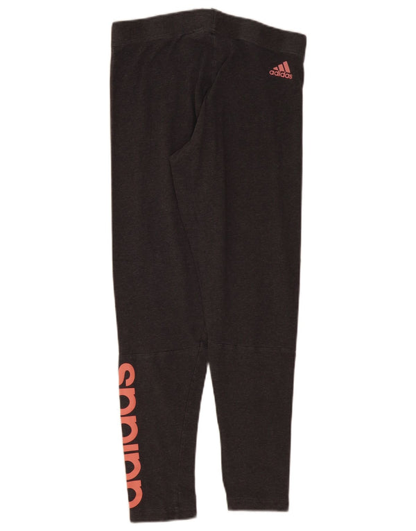 Leggings Crop grafici da donna Adidas UK 12/14 Cotone grigio medio