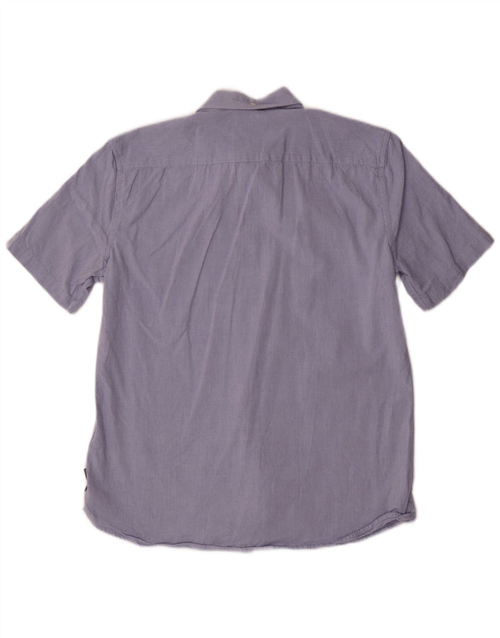 Camicia a maniche corte da uomo French Connection in cotone blu medio