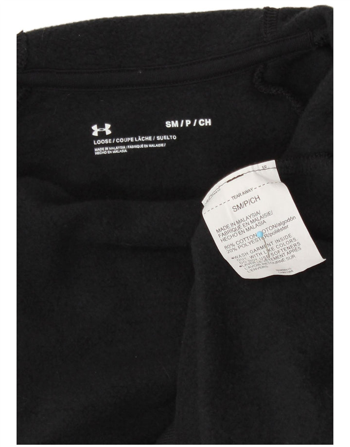 Felpa con cappuccio oversize grafica da donna Under Armour UK 10 piccola nera