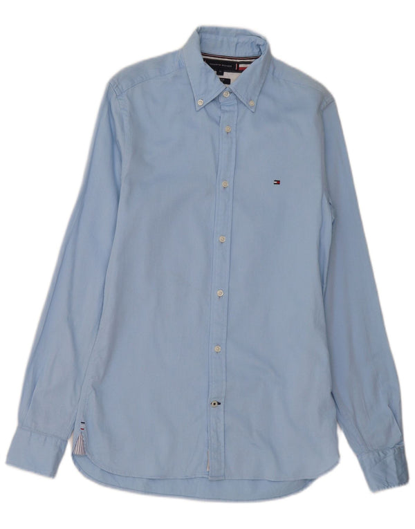 Camicia slim fit da uomo Tommy Hilfiger XS in cotone blu