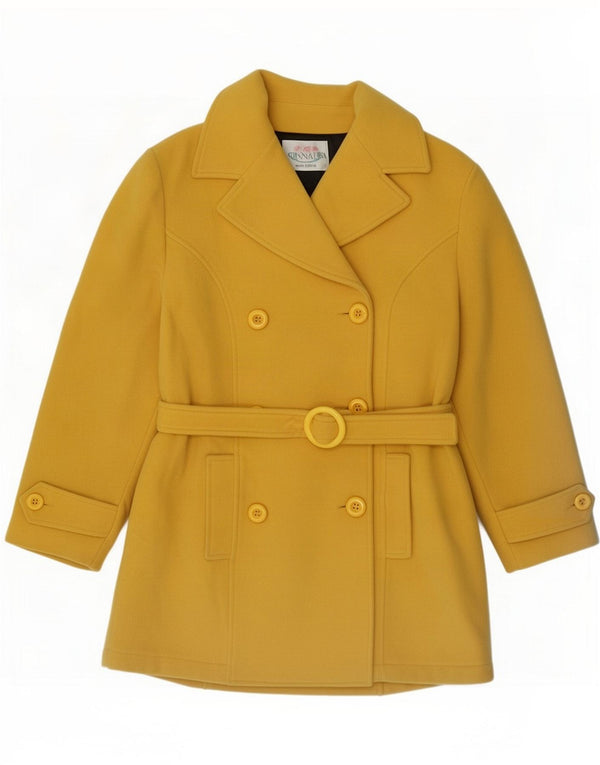 Mona Lisa Womens Pea Coat UK 12 Medium Yellow Wool