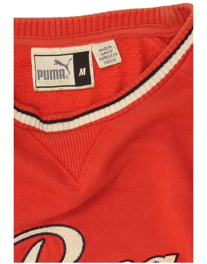 Felpa grafica da uomo Puma Maglione rosso medio in cotone