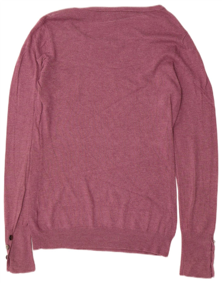 MAGAZZINO Maglione da donna con scollo a barca UK 12 Viscosa viola medio