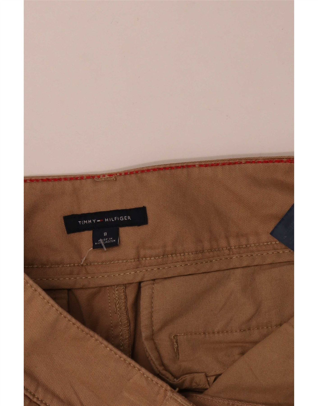 Gonna dritta da donna Tommy Hilfiger US 8 Medium W32 Cotone marrone
