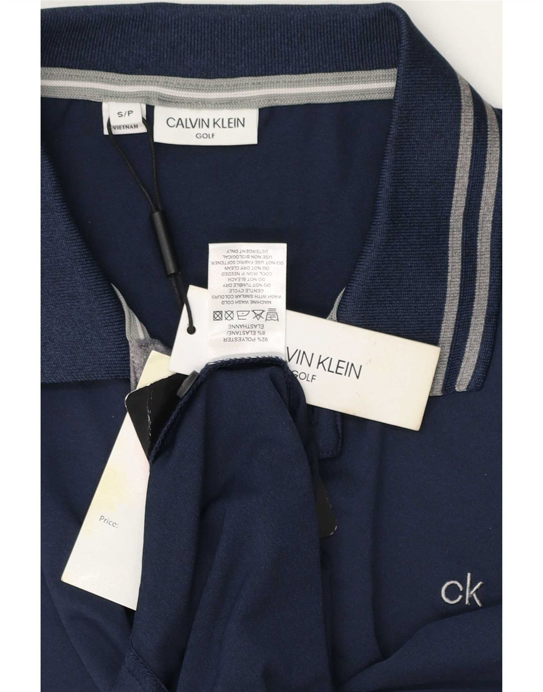 Polo da uomo Calvin Klein piccola in poliestere blu navy