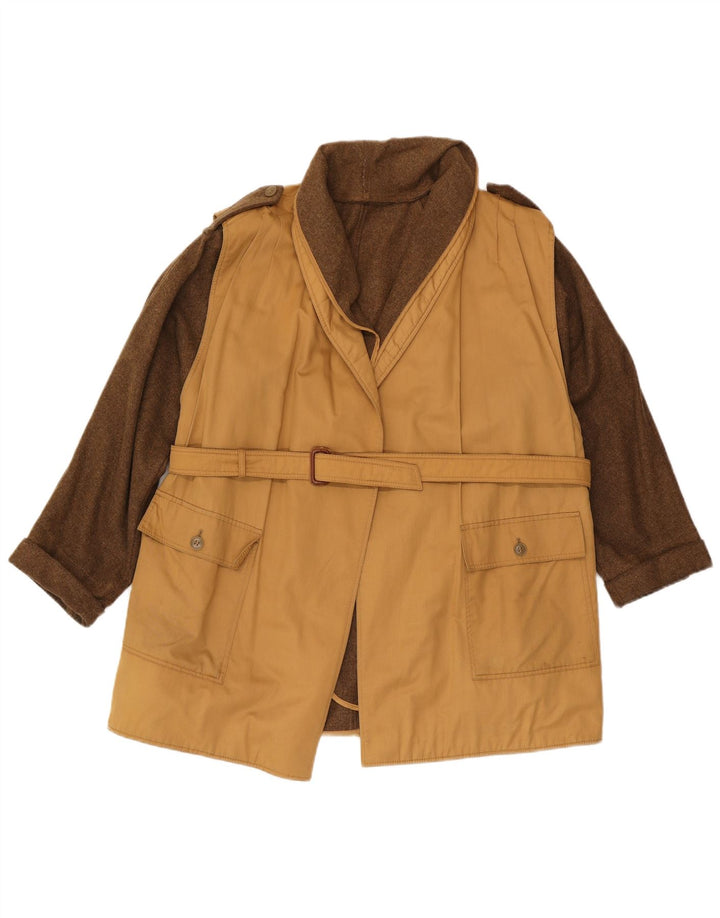 Giacca militare vintage da donna UK 12 color block beige medio