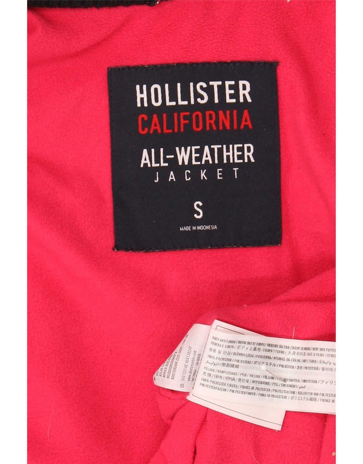 Giacca a vento con cappuccio da donna Hollister UK 10 Small poliestere blu navy