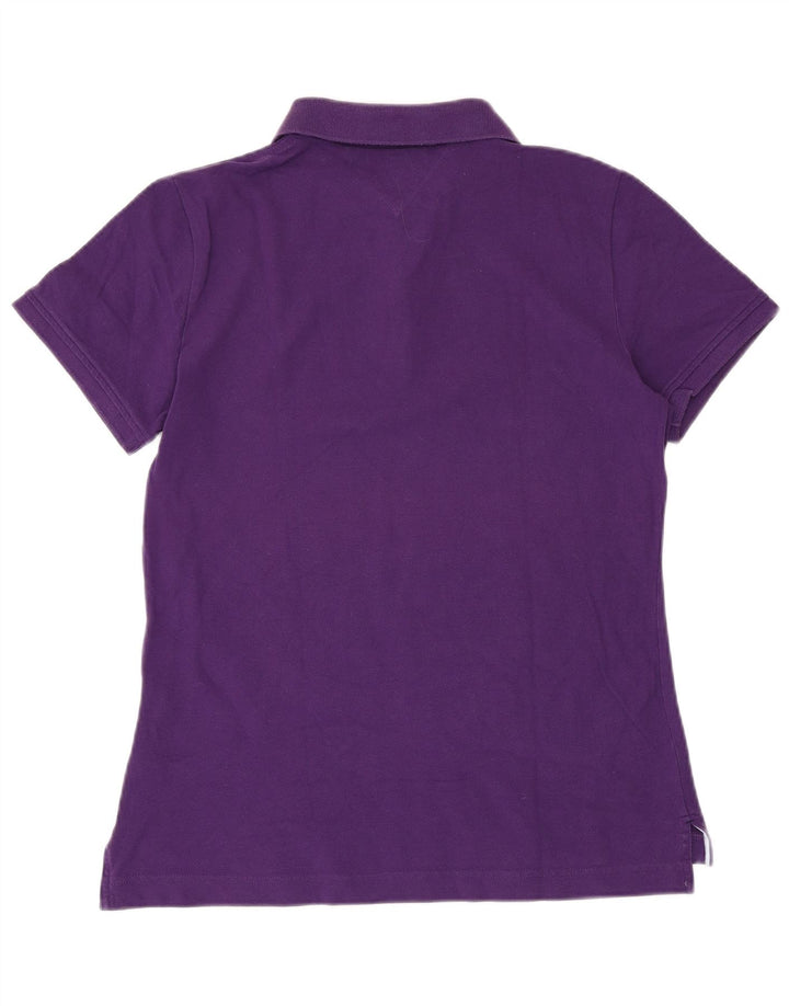TOMMY HILFIGER Polo da donna vestibilità classica UK 14 grande cotone viola