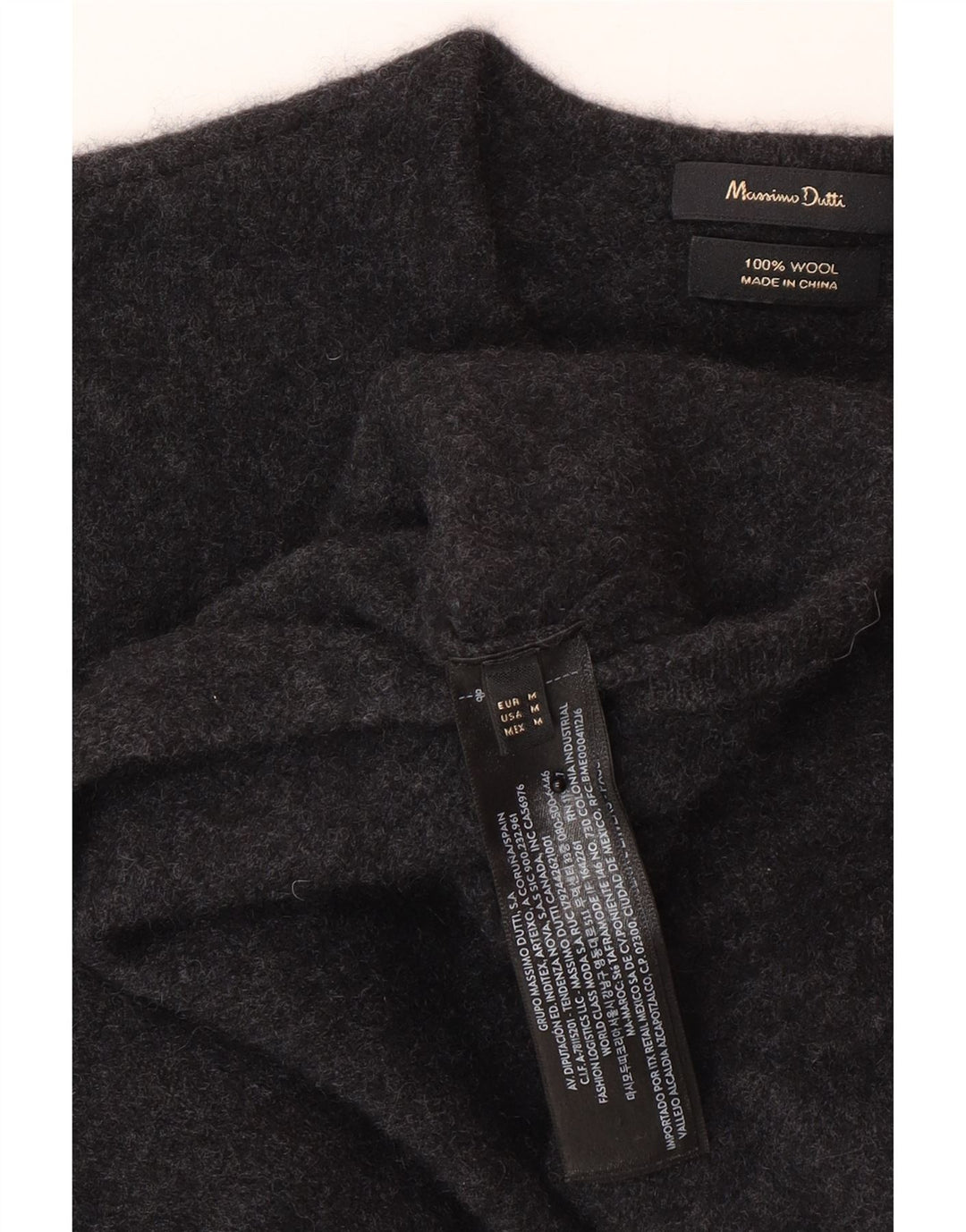 Massimo Dutti Maglione cardigan corto da donna UK 12 Lana grigio medio
