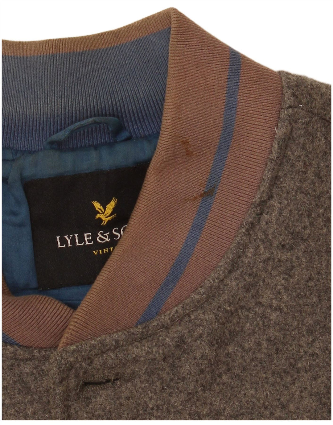 Giubbotto bomber da ragazzo Lyle & Scott 13-14 anni grande in lana grigia
