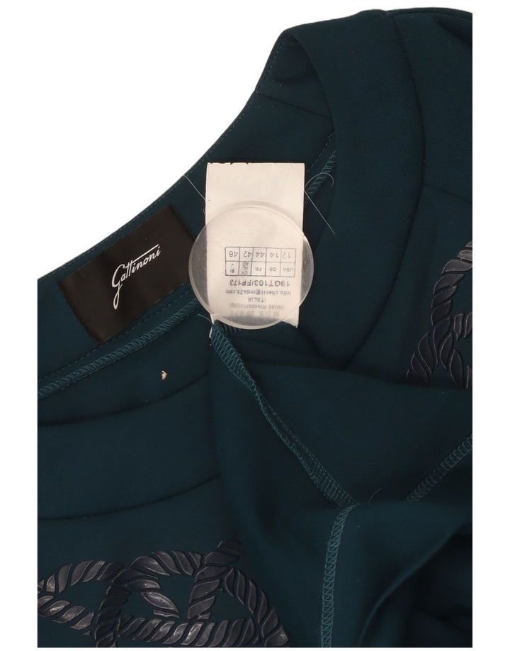 GATTINONI Felpa con grafica da donna Maglione UK 14 Large Blu Poliestere