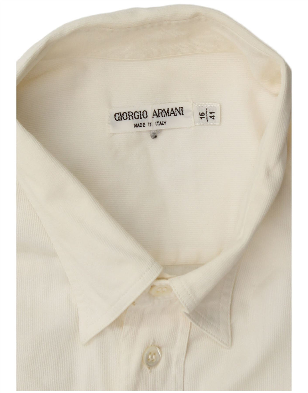 GIORGIO ARMANI Camicia da uomo Taglia 16 41 Large Bianco sporco