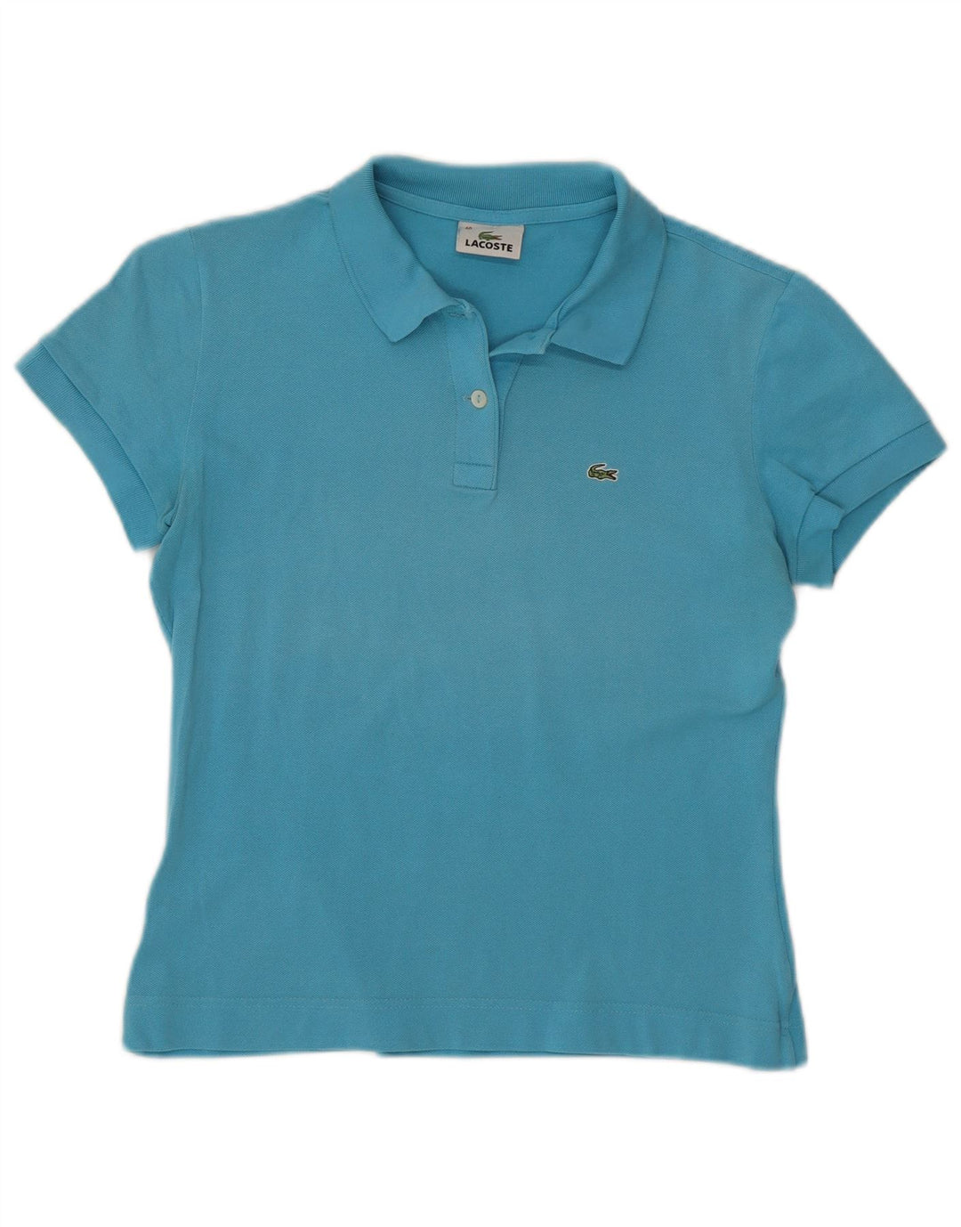 LACOSTE Womens Polo Shirt Size 40 Medium Blue Cotton