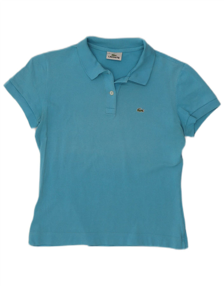 LACOSTE Womens Polo Shirt Size 40 Medium Blue Cotton